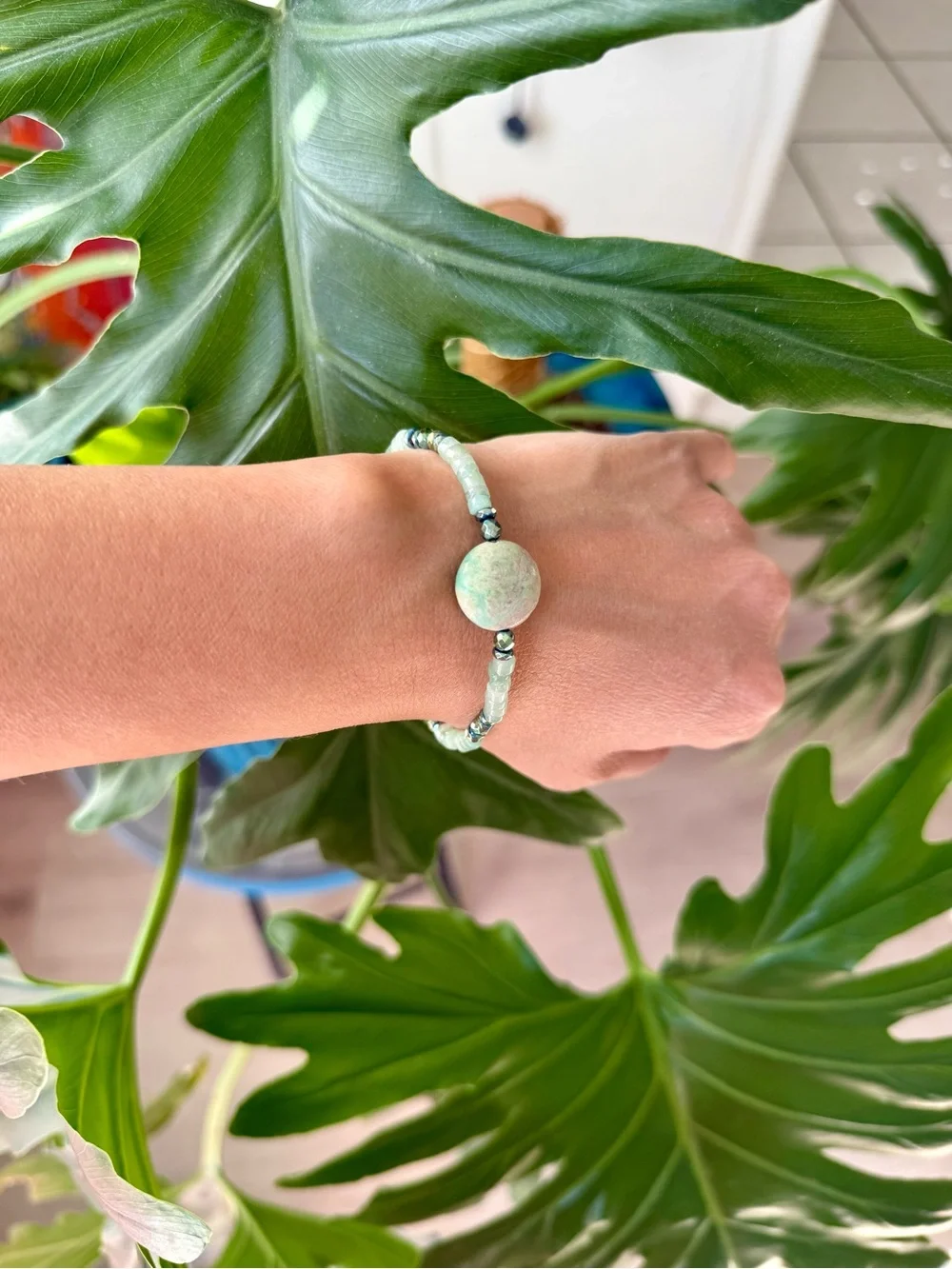Jasper - Green aventurine - Hematite bracelet (one)
